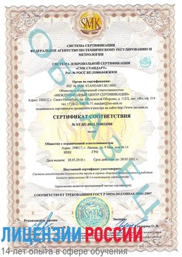 Образец сертификата соответствия Лысково Сертификат OHSAS 18001